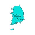Map of South Korea Vector Design Template. Royalty Free Stock Photo