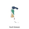 Map of South Sulawesi illustration design