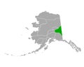 Map of Southeast Fairbanks in Alaska