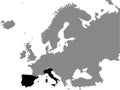 Map of Southern Europe