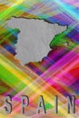 Map of Spain, colorful background