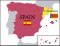 Map of Spain with Independent Catalonia