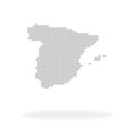 Map of Spain made with grey dots and shadow