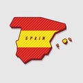 Map of Spain Modern 3d Style.