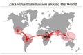 Map the spread of the virus Zika Royalty Free Stock Photo