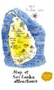 Map of Sri Lanka attractions