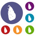 Map of Sri Lanka icons set
