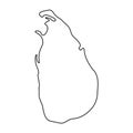 Map of Sri Lanka - outline