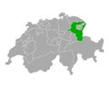 Map of St Gall in Switzerland