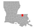 Map of St Helena in Louisiana