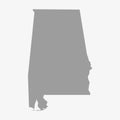 Map the State of Alabama in gray on a white background Royalty Free Stock Photo