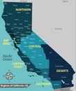 Map of state California, USA Royalty Free Stock Photo