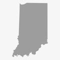 Map the State of Indiana in gray on a white background