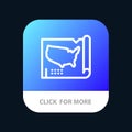 Map, States, United, Usa Mobile App Button. Android and IOS Line Version Royalty Free Stock Photo