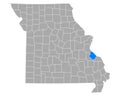 Map of Ste Genevieve in Missouri