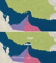 The map of Strait of Hormuz with text, textless Royalty Free Stock Photo