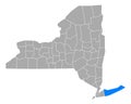 Map of Suffolk in New York