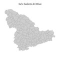 map of Sul e Sudoeste de Minas is a mesoregion in Minas Gerais w Royalty Free Stock Photo