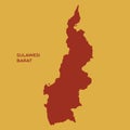 map of sulawesi barat. Vector illustration decorative design