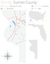 Map of Sumter County in Florida Royalty Free Stock Photo