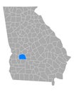 Map of Sumter in Georgia