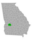 Map of Sumter in Georgia