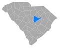 Map of Sumter in South Carolina