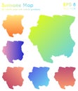 Map of Suriname with beautiful gradients.