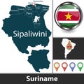 Map of Suriname Royalty Free Stock Photo