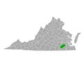 Map of Sussex in Virginia