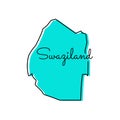 Map of Swaziland Vector Design Template.