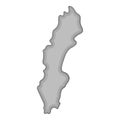 Map of Sweden icon, gray monochrome style Royalty Free Stock Photo