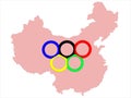 Map&symbol of Olympic games Royalty Free Stock Photo