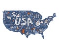 The cartoon map of USA Royalty Free Stock Photo