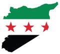 Map of the Syria with Flag Overlaid