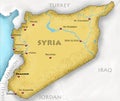 Map of Syria Royalty Free Stock Photo