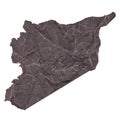 map of Syria on old dark crumpled grunge paper