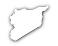 Map of Syria with shadow