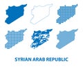 Map of Syrian Arab Republic - vector set of silhouettes