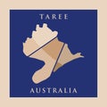 Map Of Taree City Geometric Simple Logo Royalty Free Stock Photo