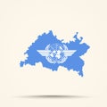 Map of Tatarstan in International Civil Aviation Organization flag colors
