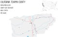 Map of Tehama County in California, USA Royalty Free Stock Photo