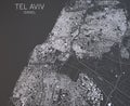 Map of Tel Aviv, Israel, satellite view