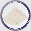 Map of Telfair County in Georgia