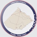 Map of Telfair County in Georgia Royalty Free Stock Photo