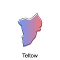 Map of Teltow illustration design with black outline on white background, design template suitable for your company