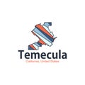 Map Of Temecula California City Geometric Design Royalty Free Stock Photo