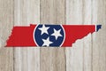 Map of Tennessee in the Tennessee flag colors Royalty Free Stock Photo