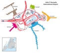 Map of the Terminal area of the John F. Kennedy International Airport, New York City