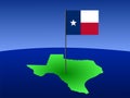 Map of Texas with flag Royalty Free Stock Photo